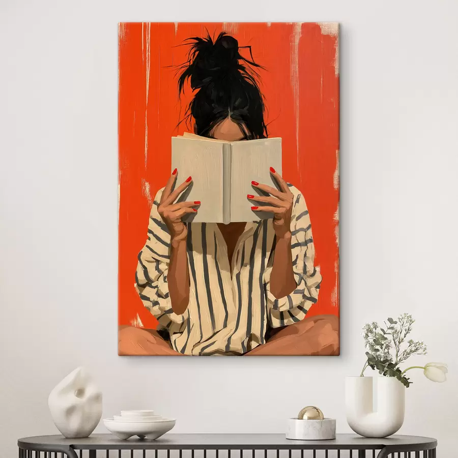 murales de pared Una chica con un libro s50682
