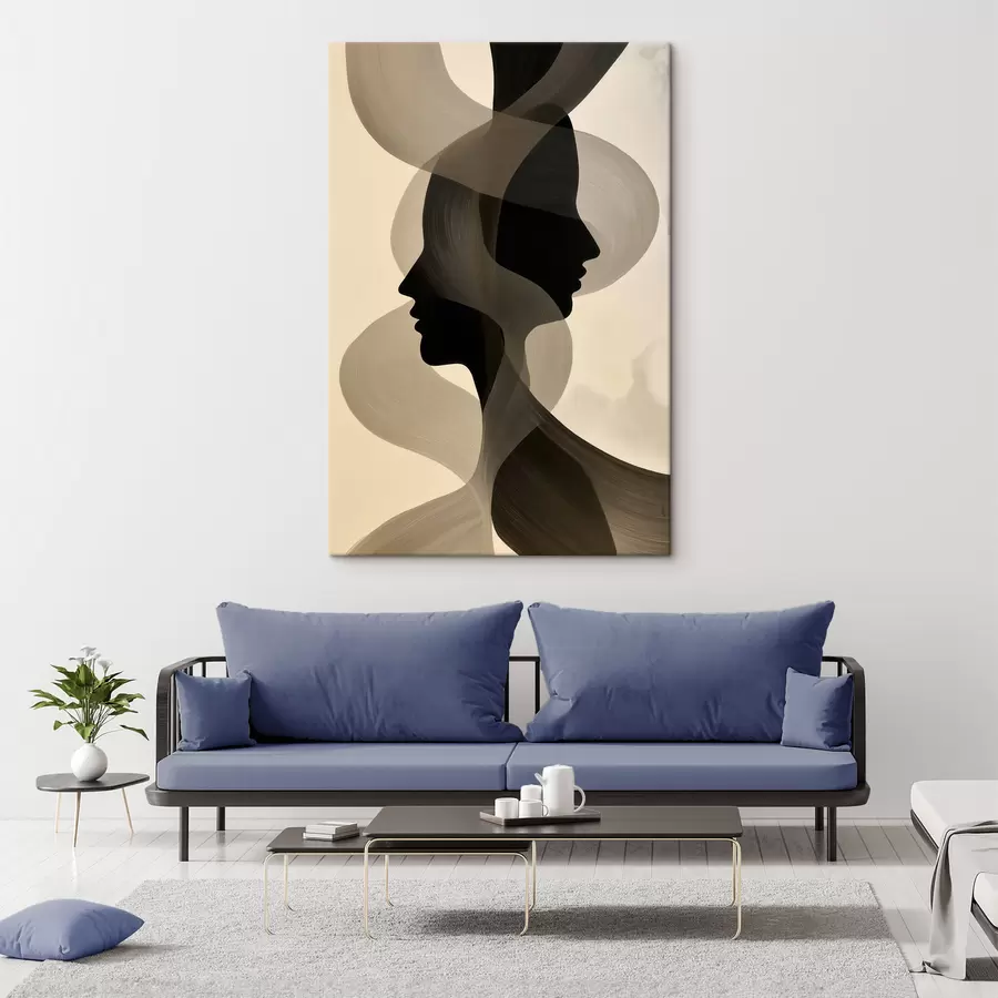 murales de pared Rostros con siluetas abstractas s50698