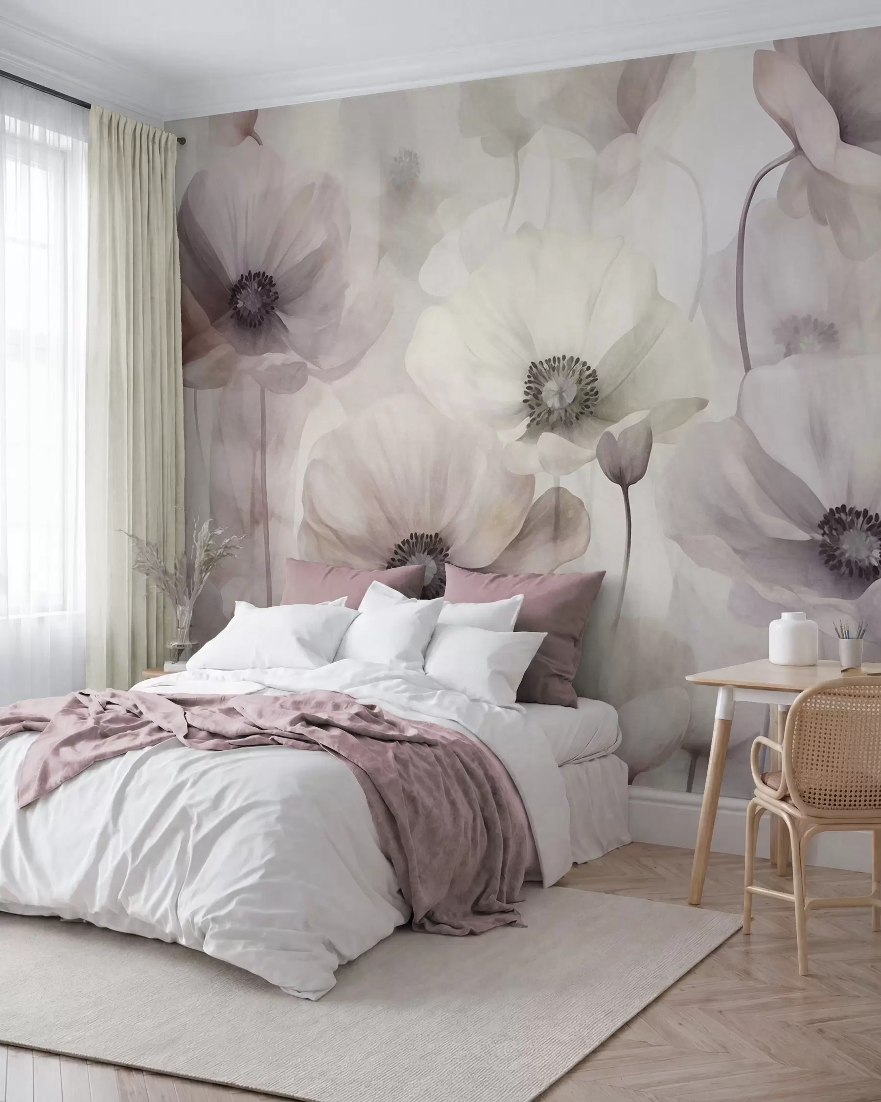 murales de pared Pétalos perlados w10029