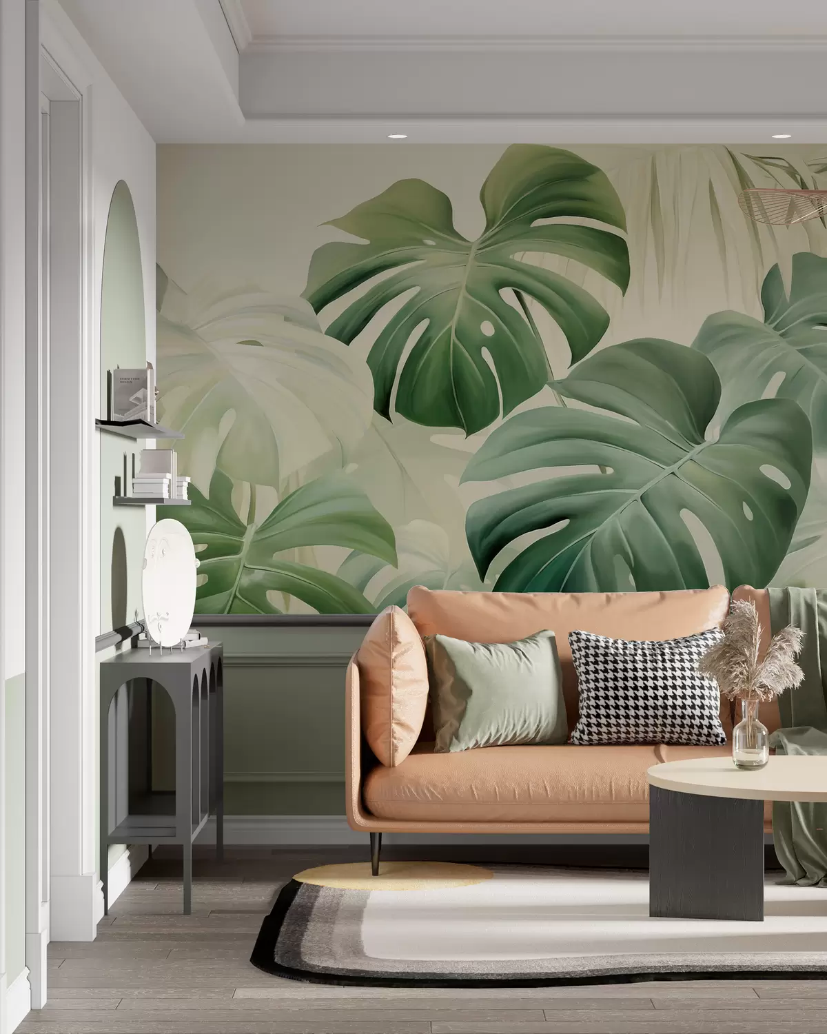 murales de pared Monstera en verde w05909