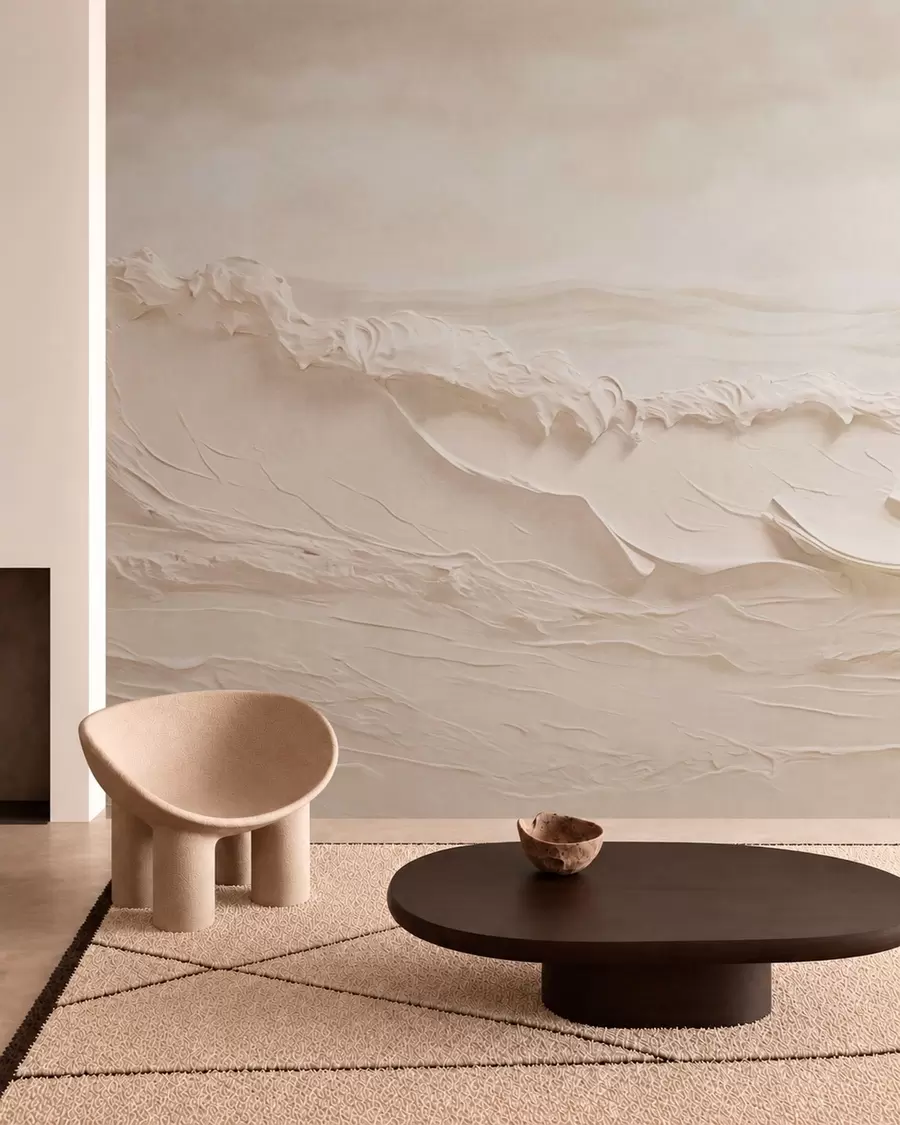 murales de pared Olas color crema w05898