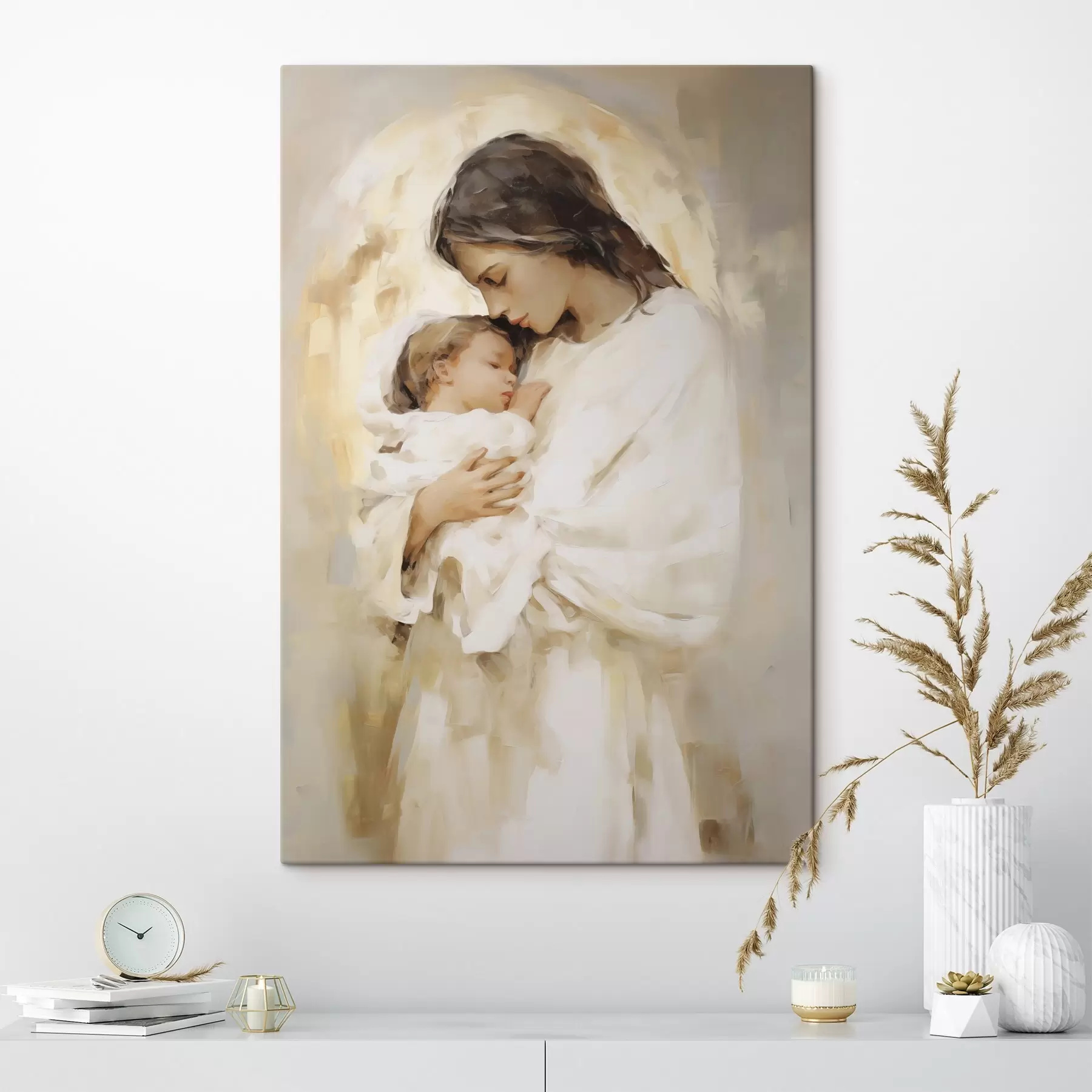 murales de pared Mujer con un niño, imitación de un cuadro s50675