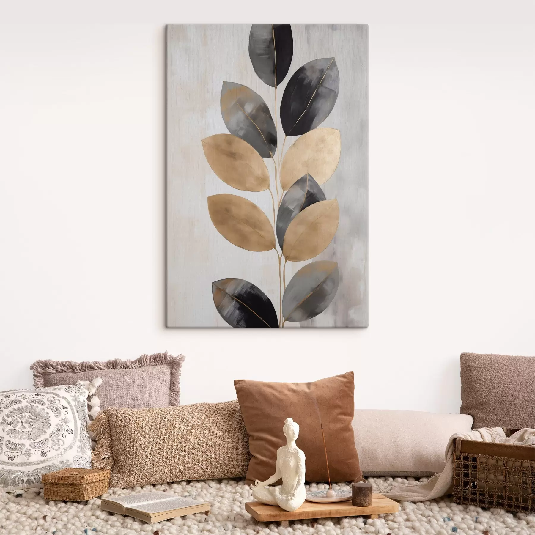 murales de pared Hojas, pintura de imitación s50778