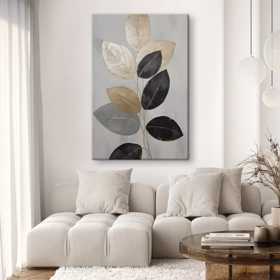 murales de pared Ramita con hojas, pintura de imitación s50779