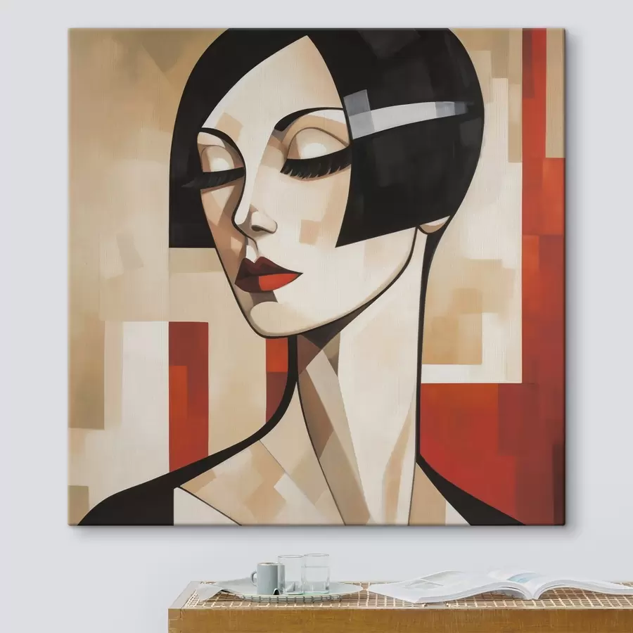 murales de pared Retrato femenino abstracto s50780