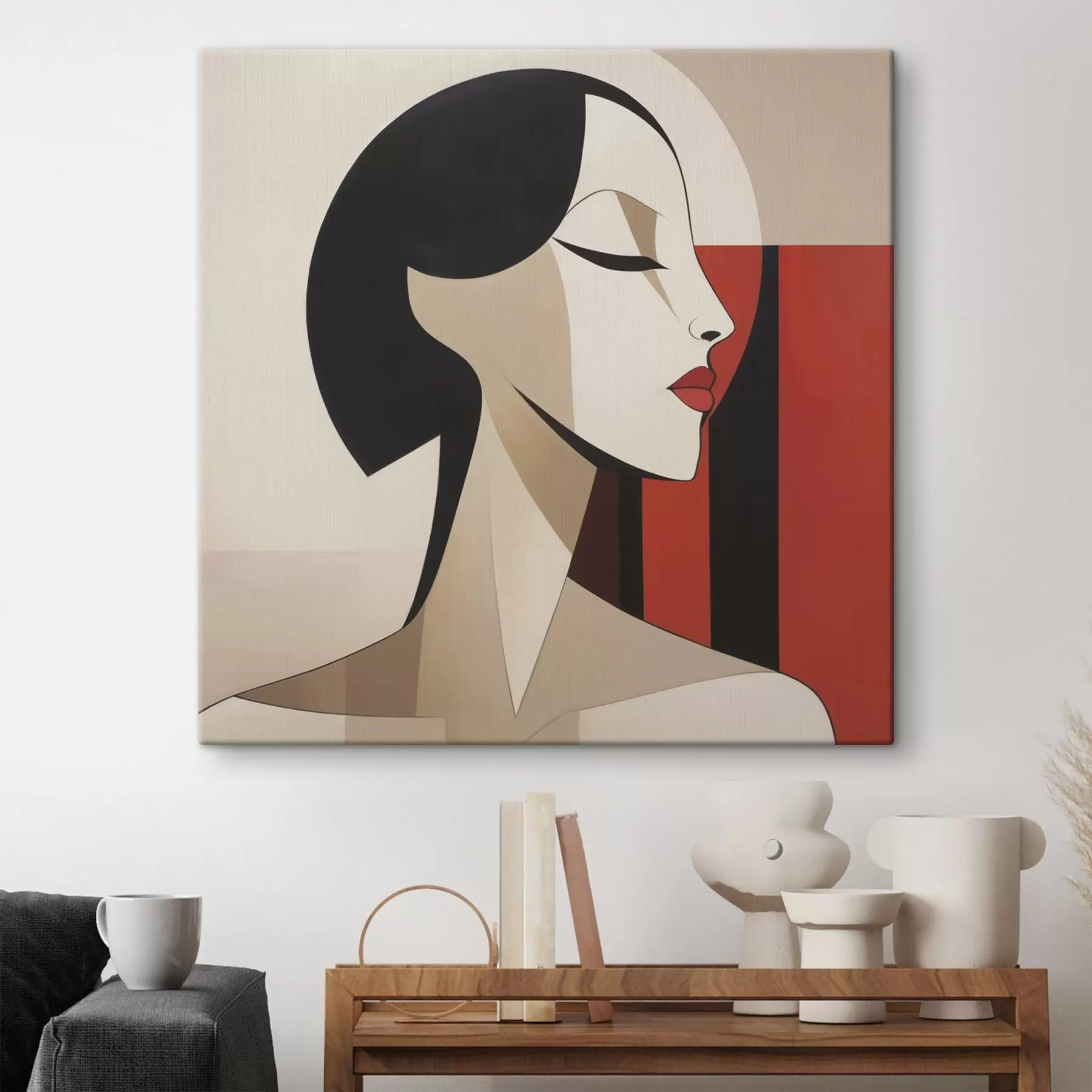 murales de pared Una mujer con los ojos cerrados s50781