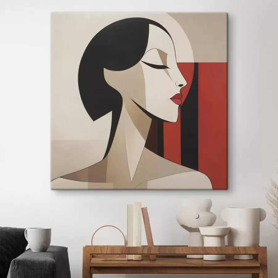 murales de pared Una mujer con los ojos cerrados s50781