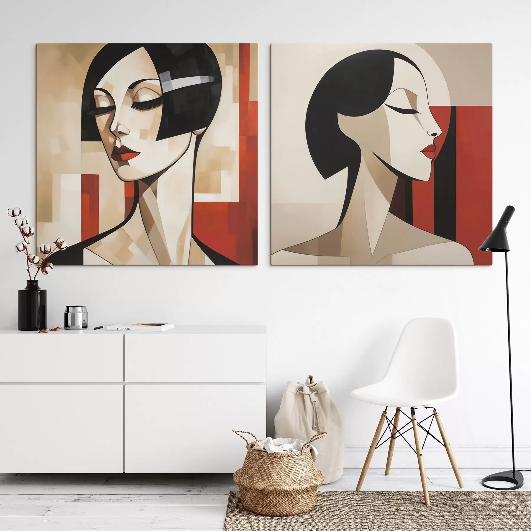 murales de pared Retrato femenino abstracto m31011