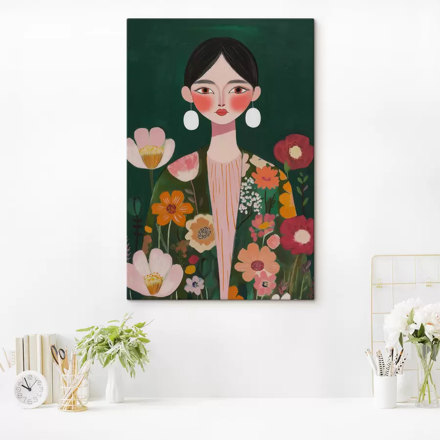 murales de pared Una chica entre las flores s50814