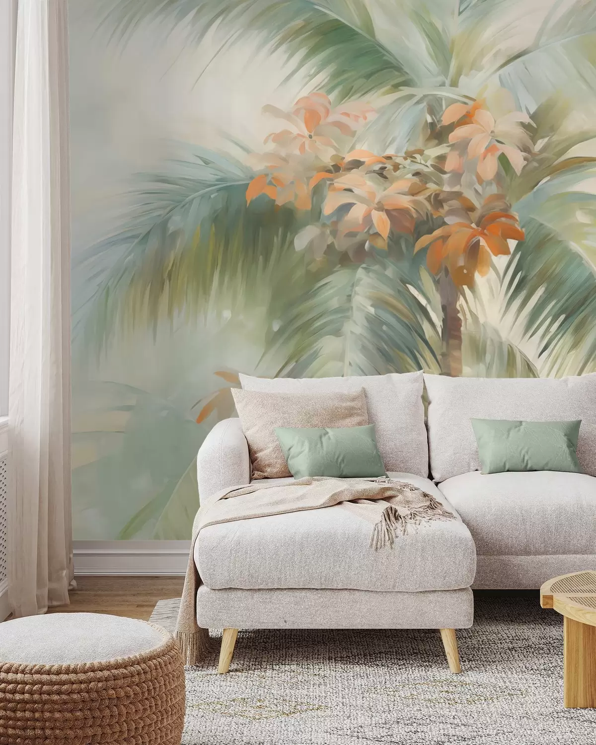 murales de pared Palmera en acuarela w05876