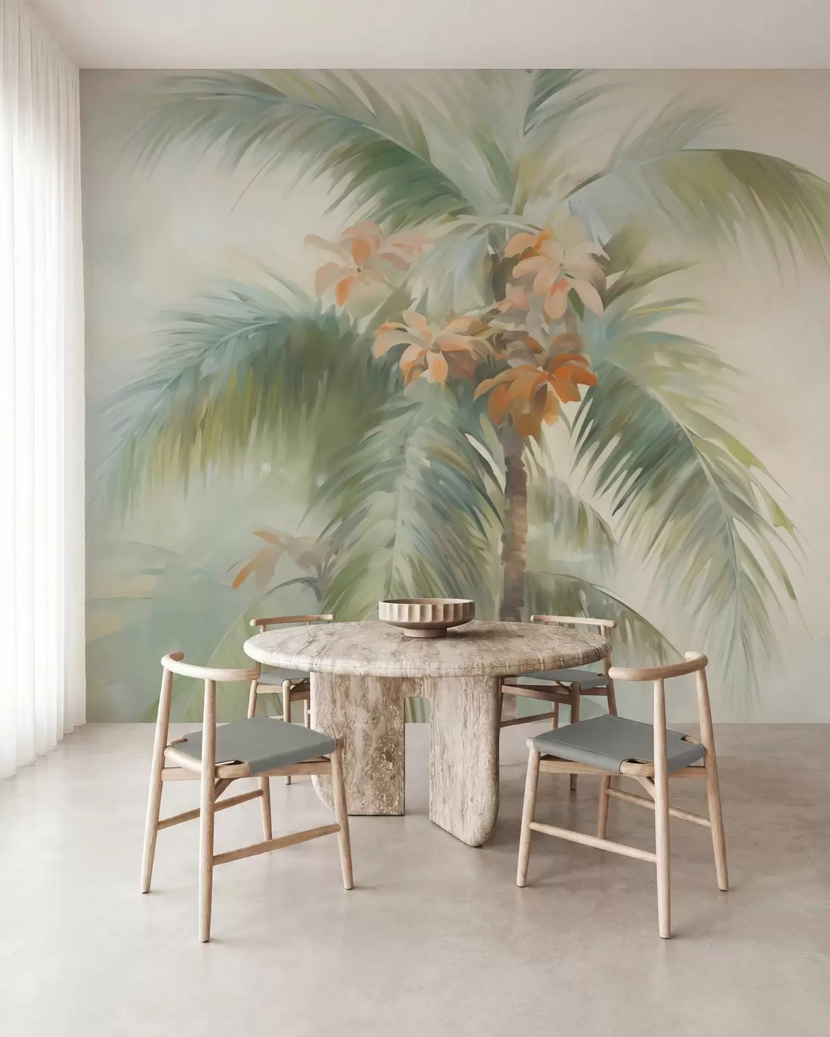 murales de pared Palmera en acuarela w05876