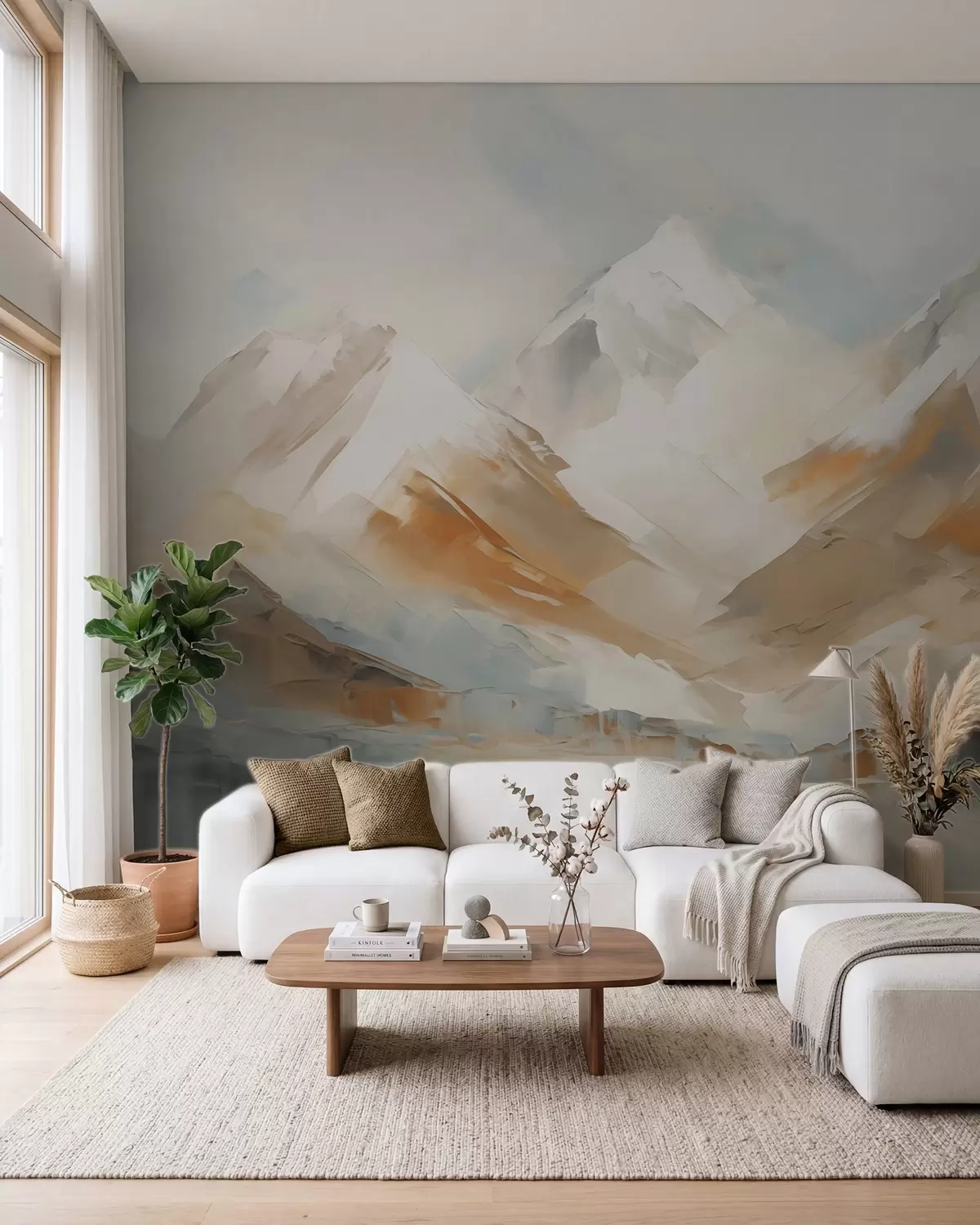 murales de pared Montañas en ocre w05904