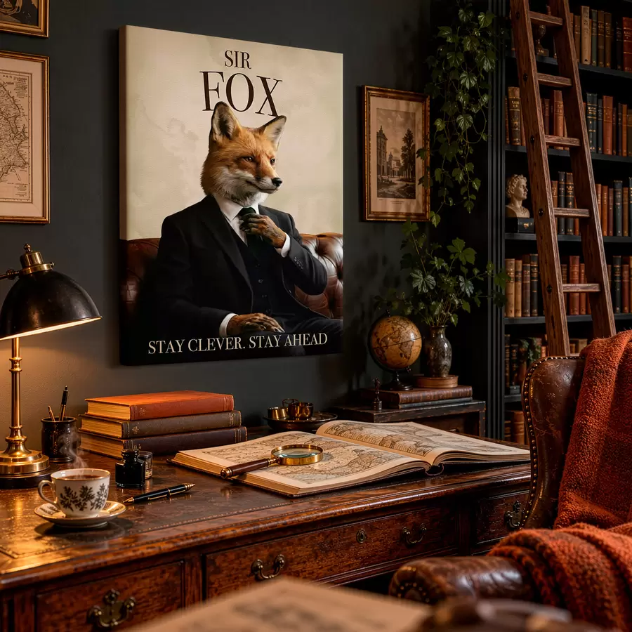murales de pared Un leopardo con traje s50507