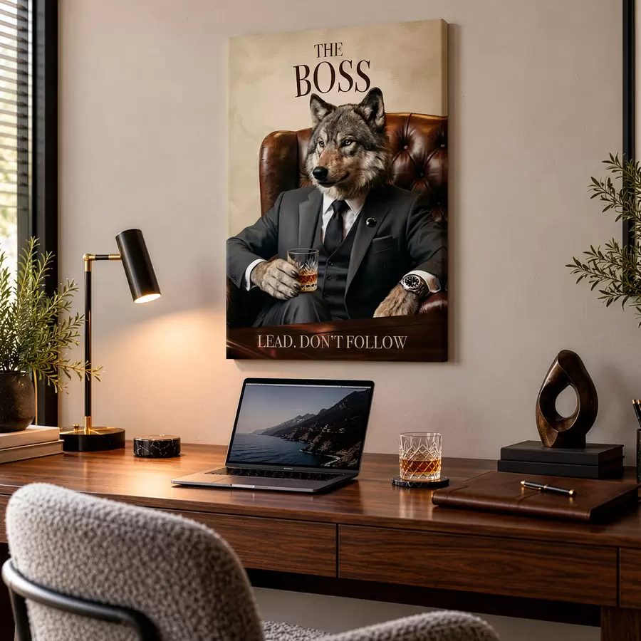 murales de pared El lobo con traje s50508