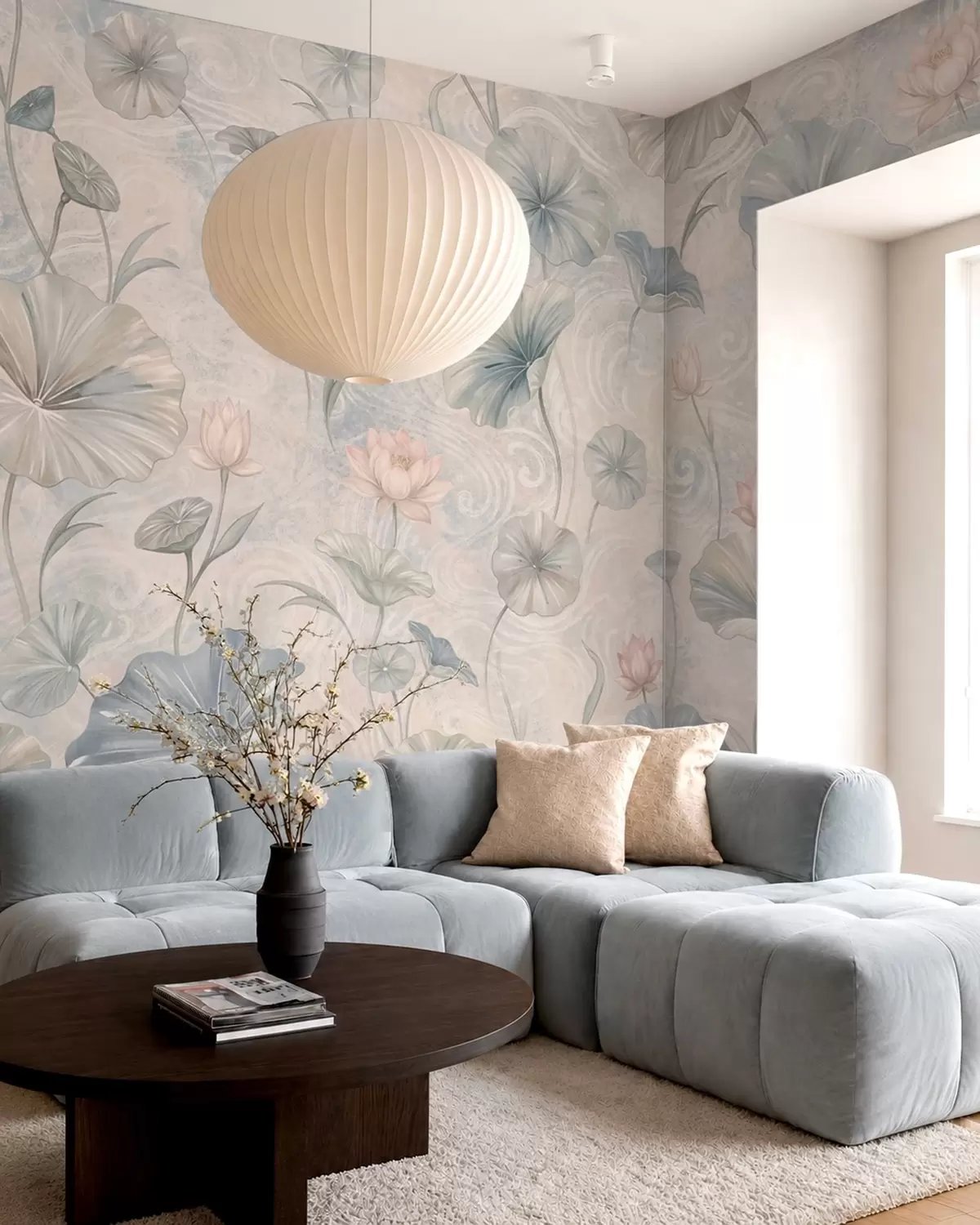 murales de pared Loto en tonos pastel w05808