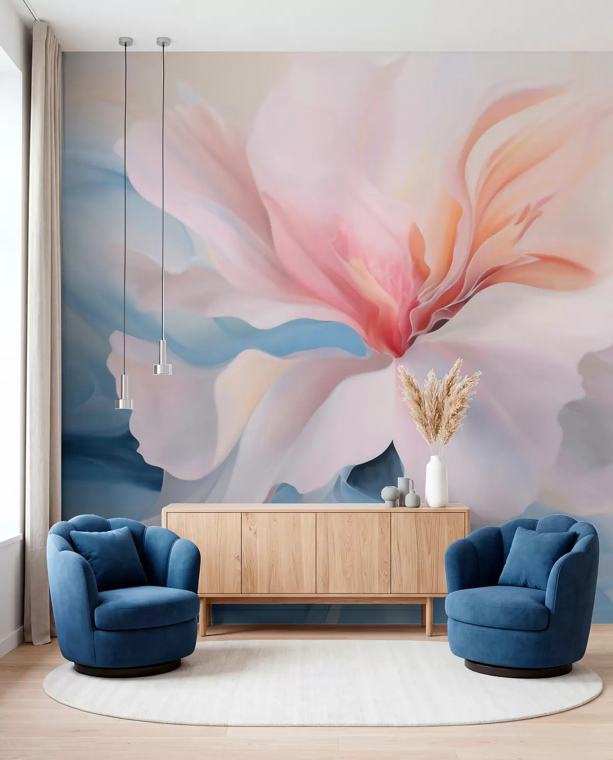 murales de pared Pétalos en rosa empolvado w05932