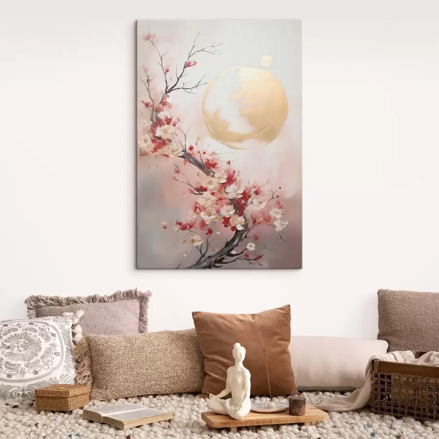 murales de pared Flores abstractas en un árbol, pintura de imitación s50844
