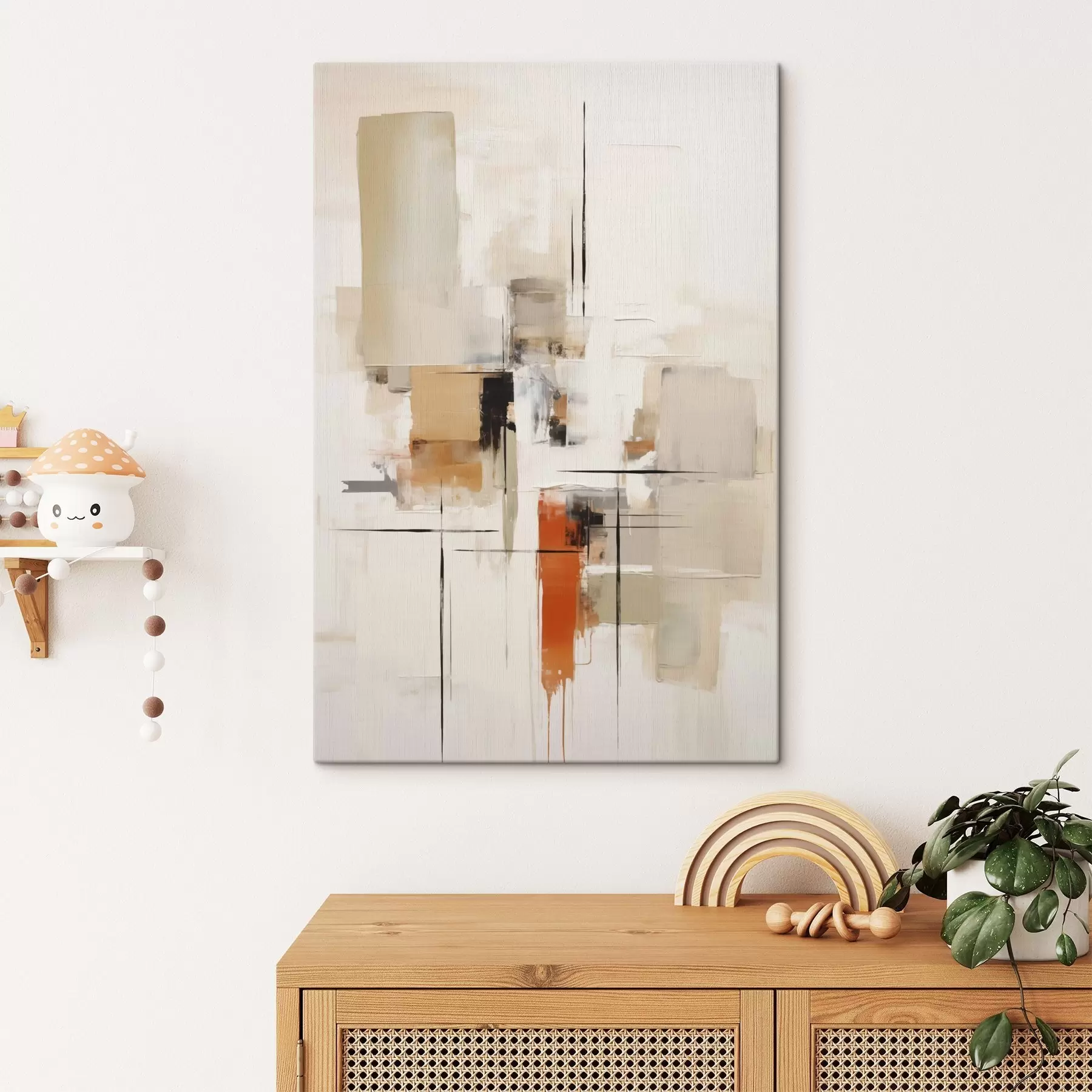 murales de pared Trazos ocre sobre marfil s50847