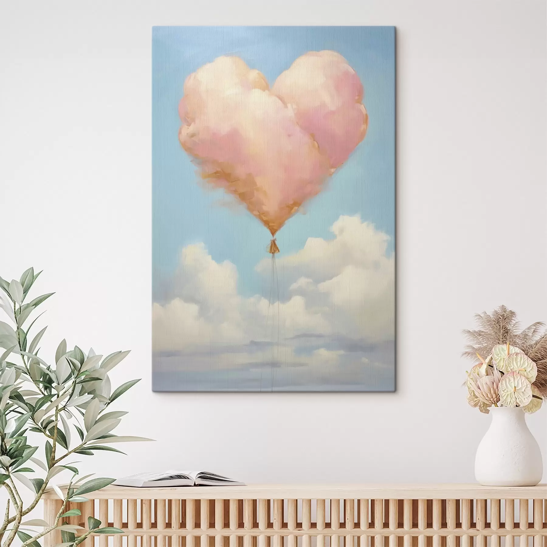 murales de pared Nube con forma de corazón, estilo de pintura imitativa s50853