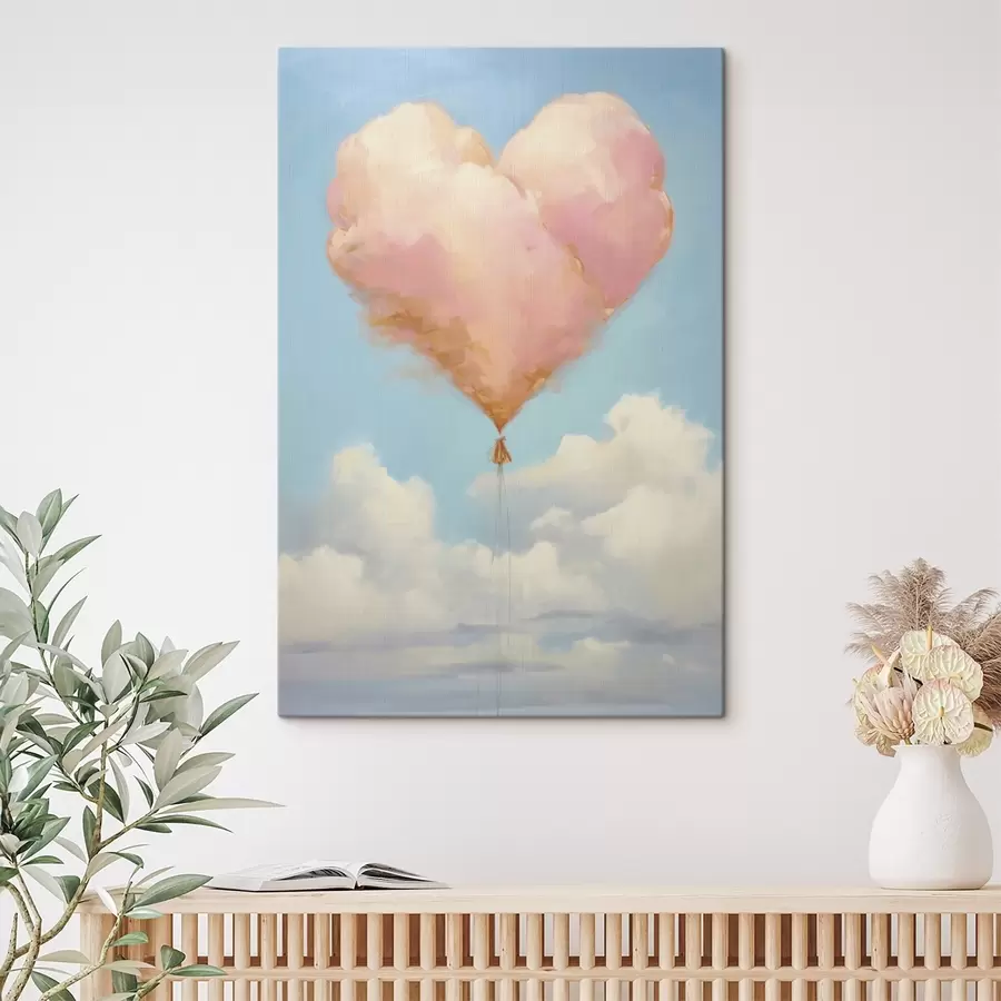 murales de pared Nube con forma de corazón, estilo de pintura imitativa s50853