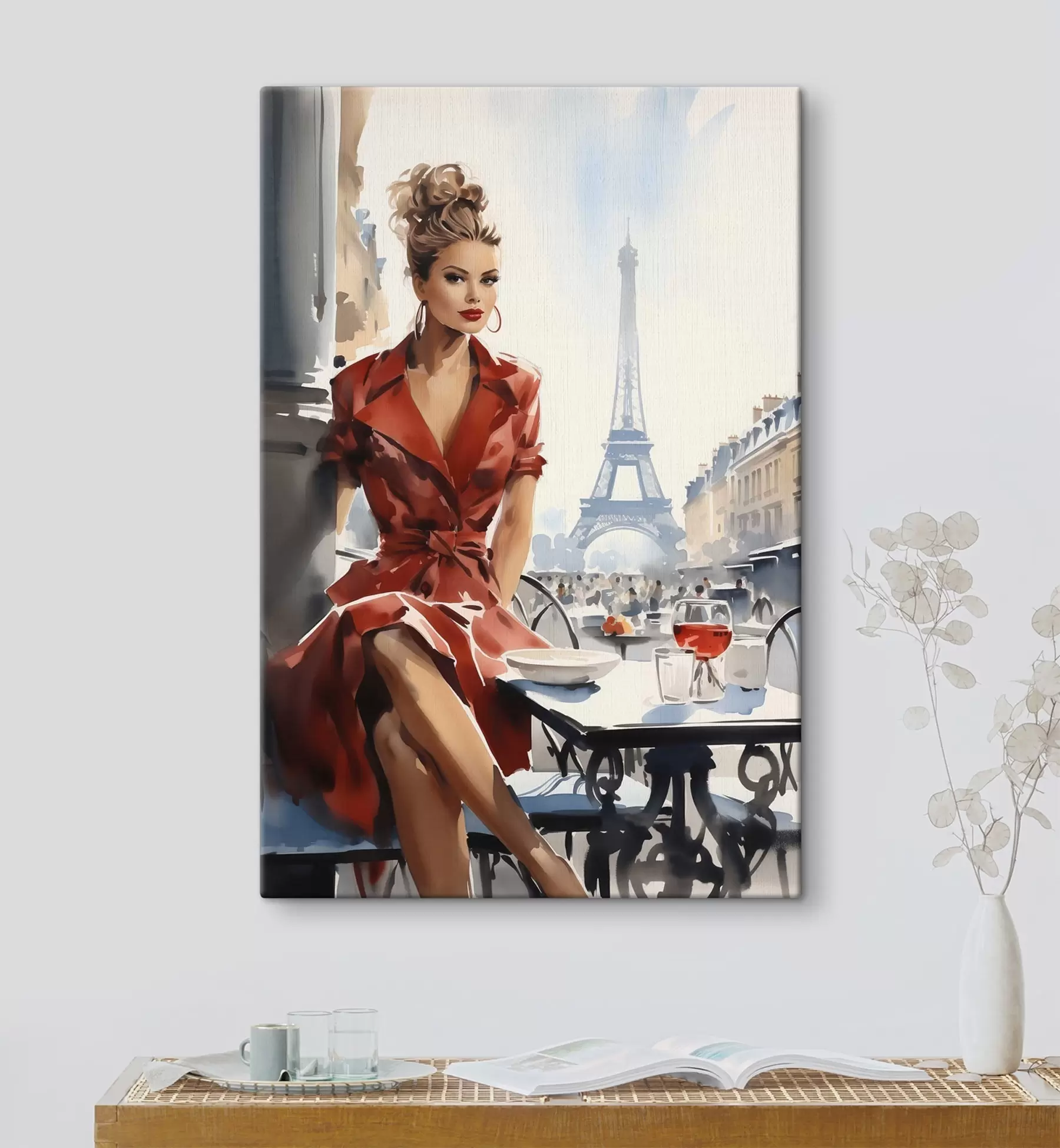 murales de pared Silueta parisina en la Torre Eiffel s50746