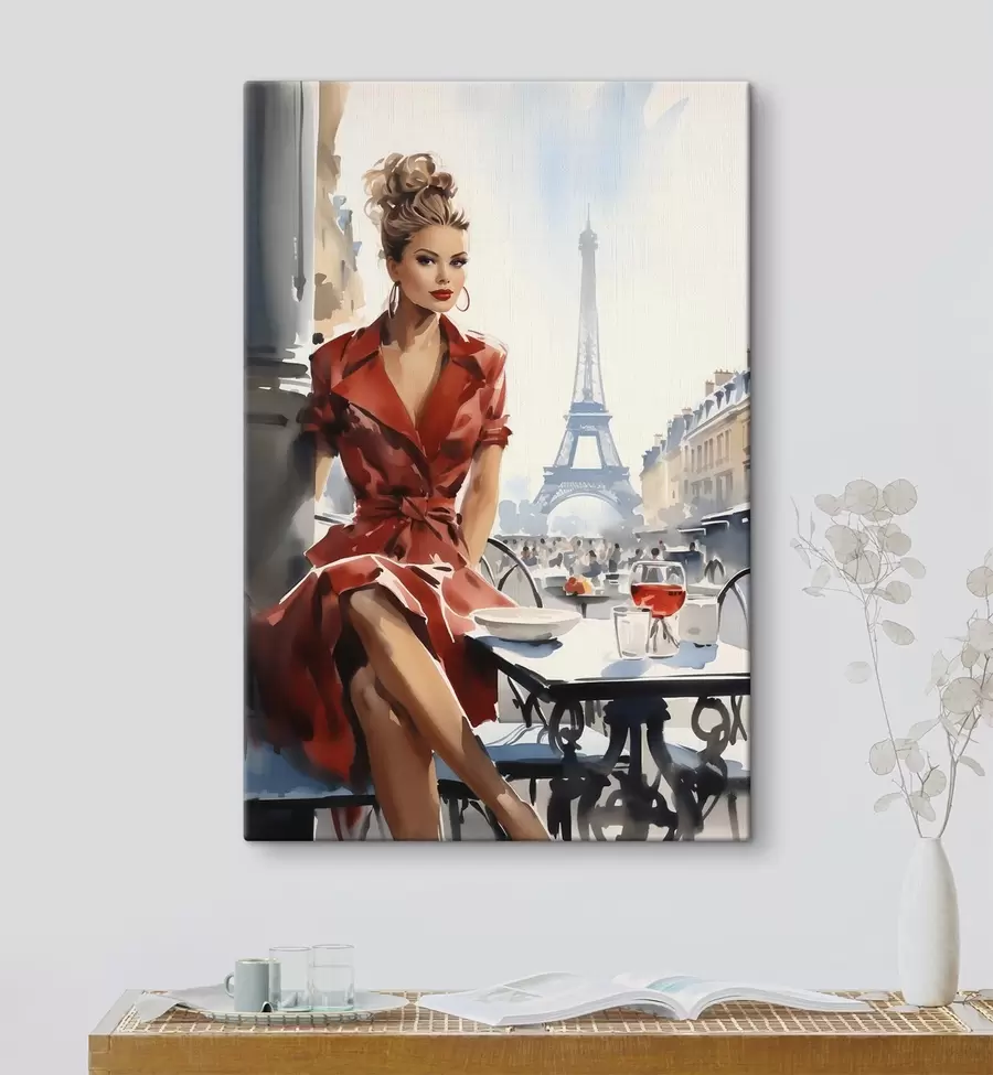 murales de pared Silueta parisina en la Torre Eiffel s50746