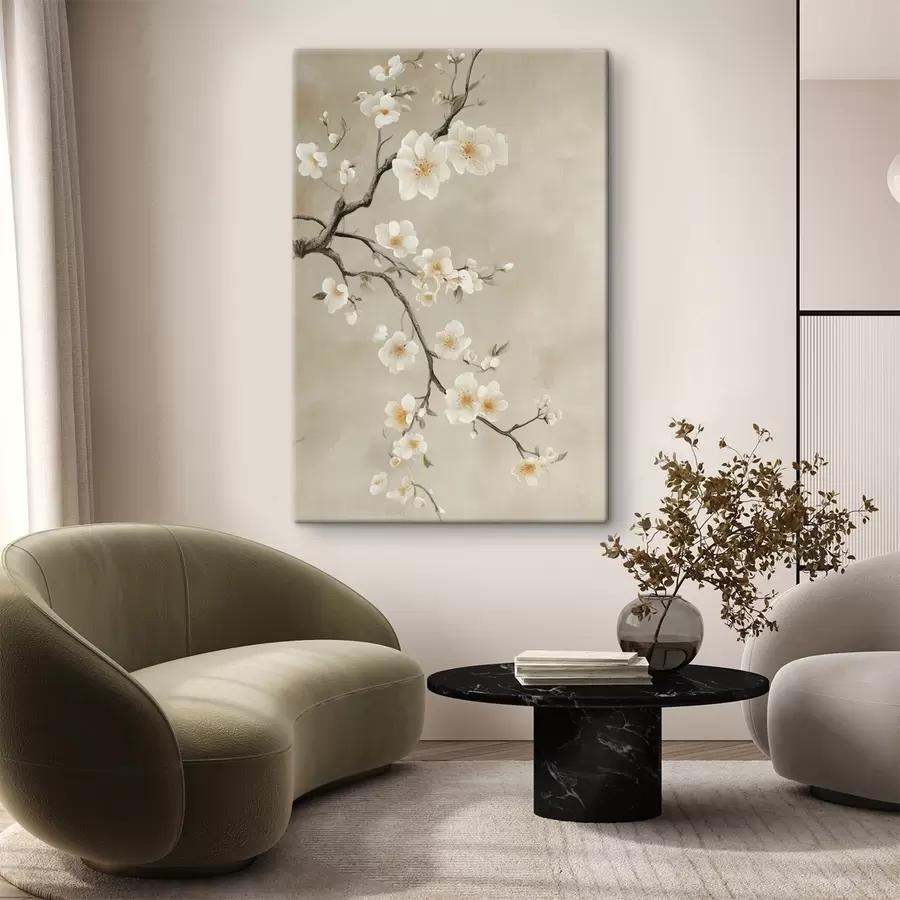 murales de pared Ramas blancas en flor s50758