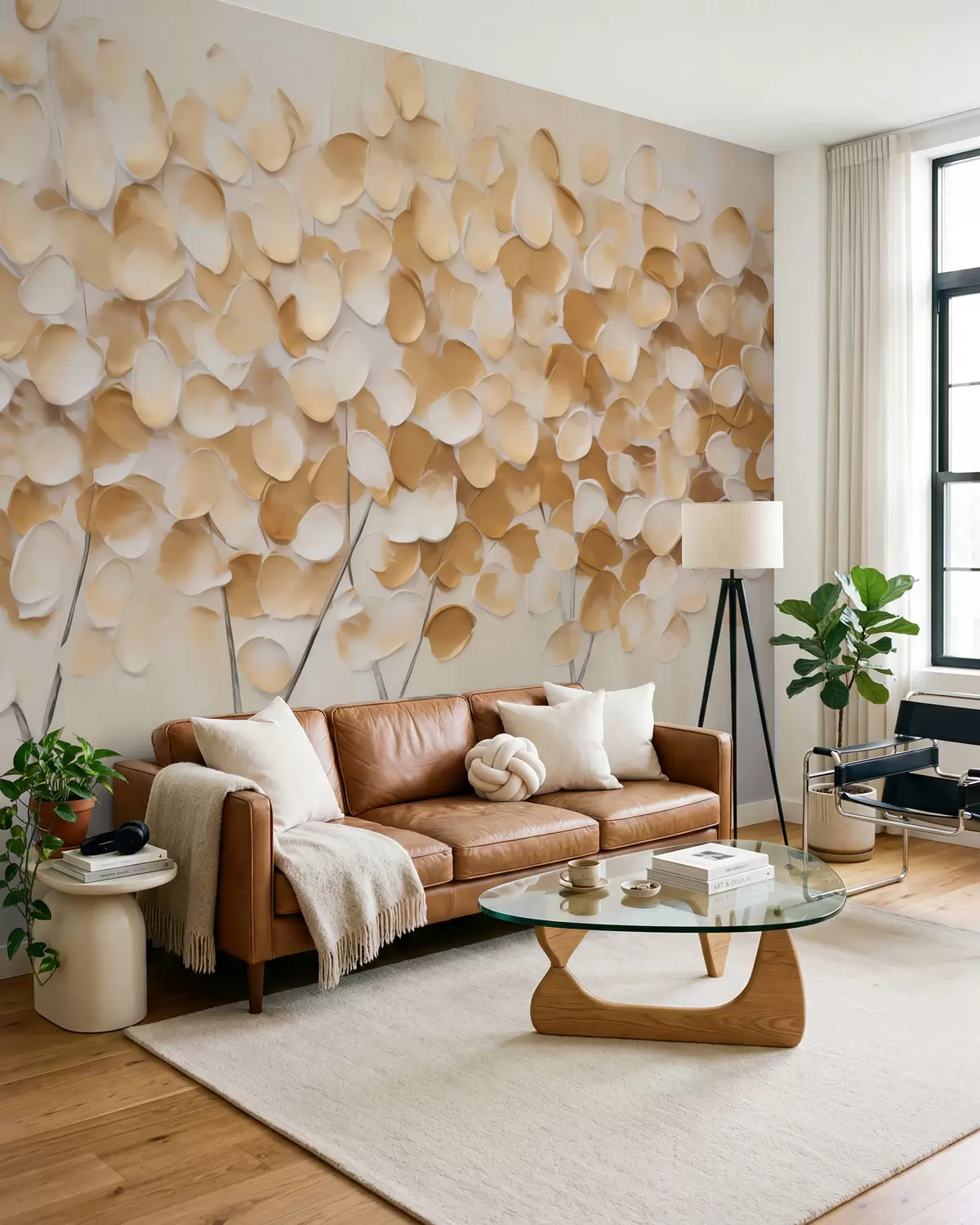 murales de pared Arboleda en oro w05942
