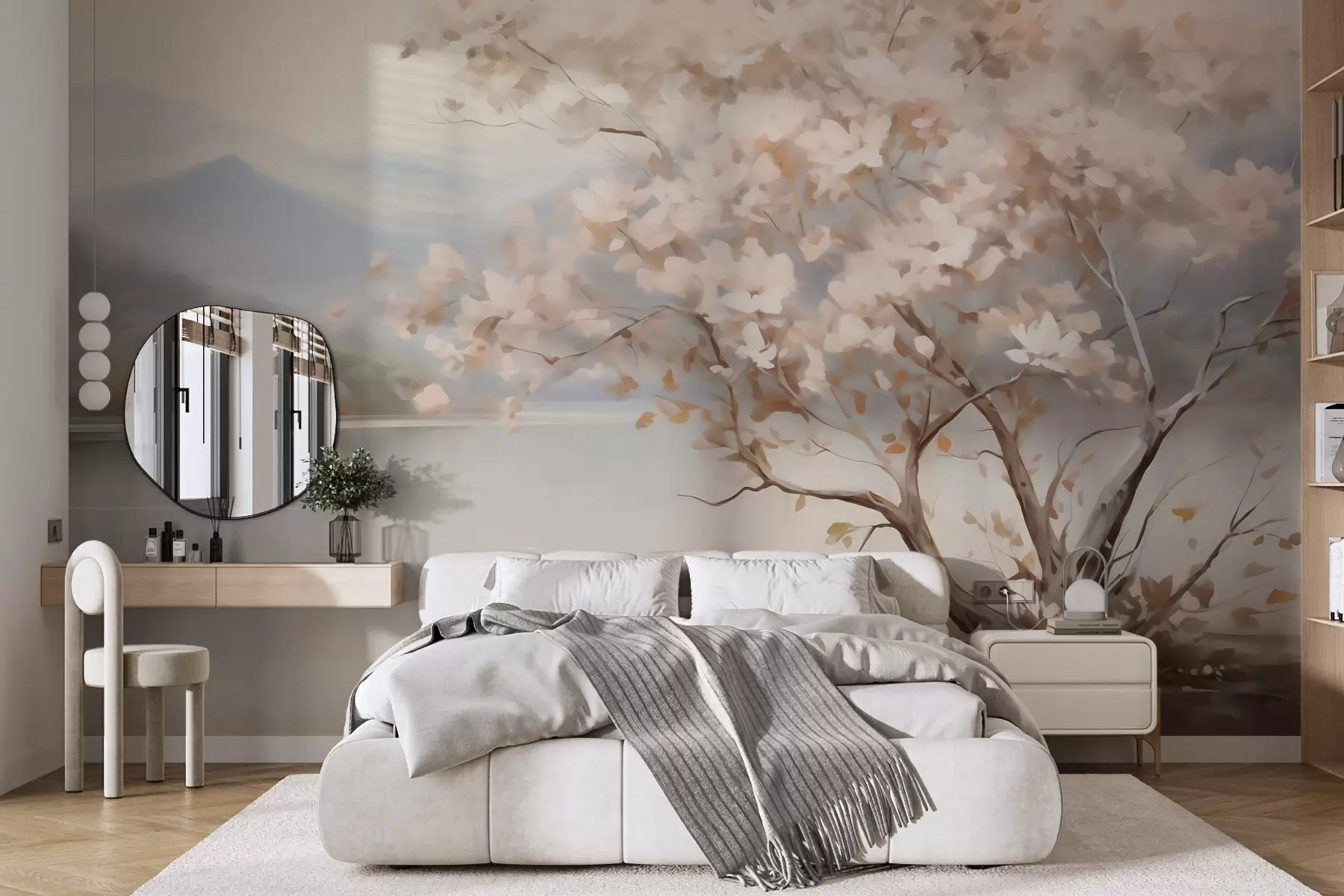 murales de pared Flores en la niebla w05950