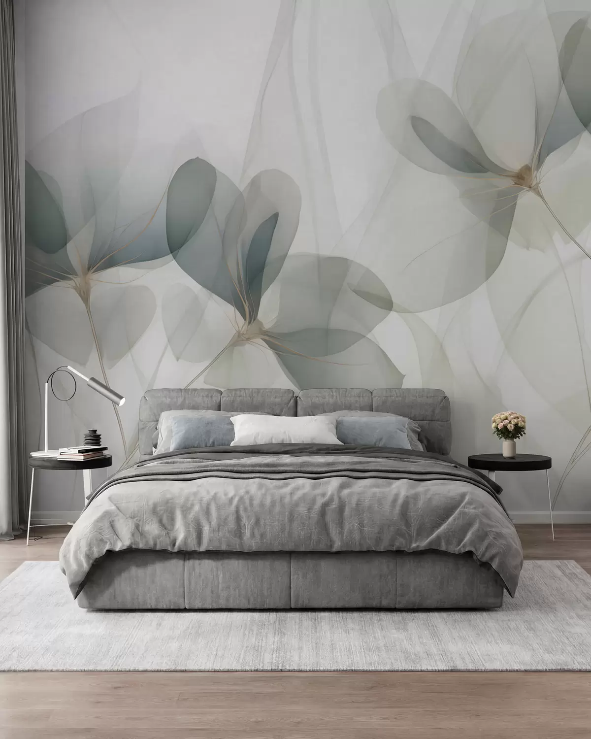 murales de pared Pétalos verde salvia w05952