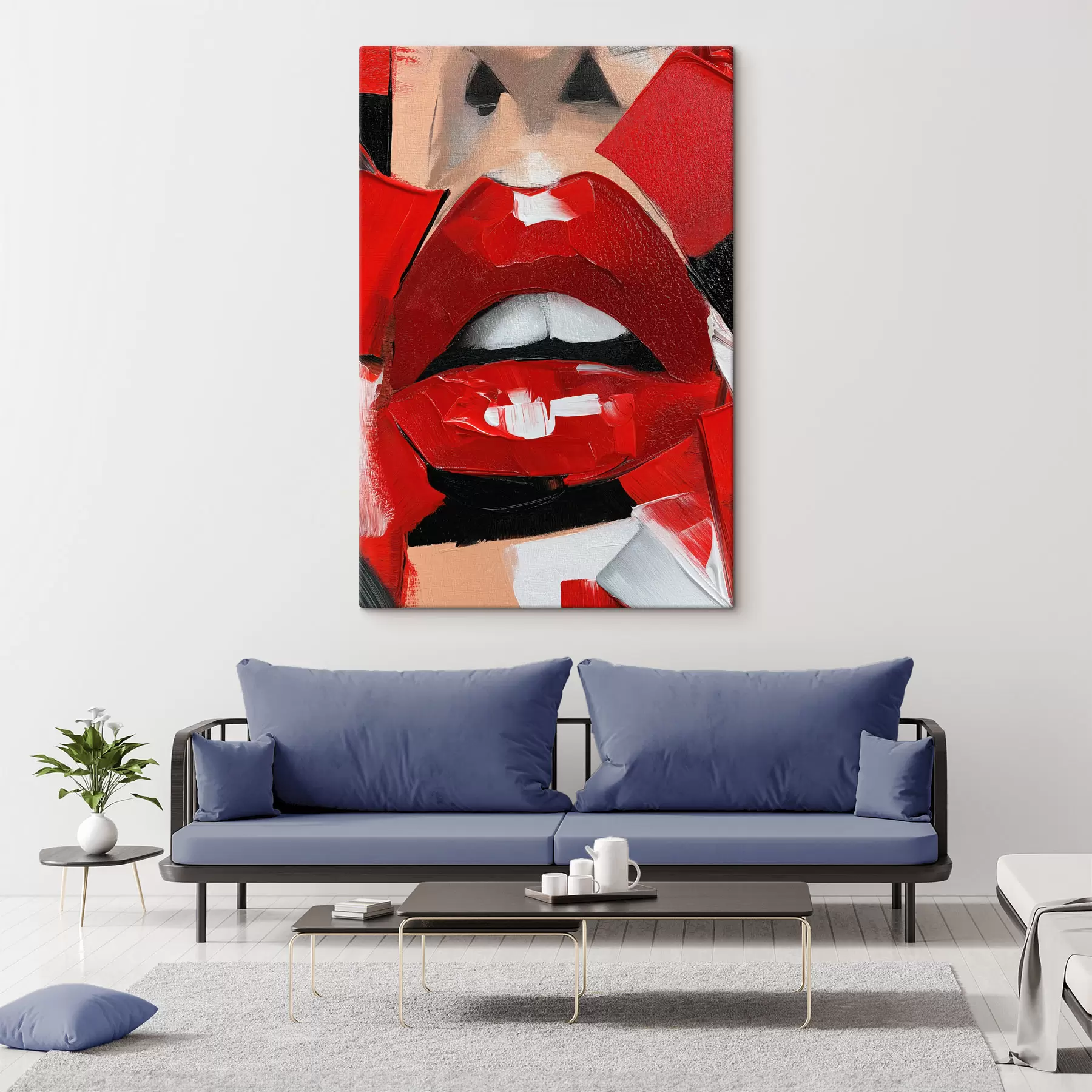 murales de pared Labios rojos, pintalabios rojo s50897