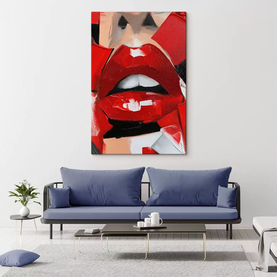 murales de pared Labios rojos, pintalabios rojo s50897