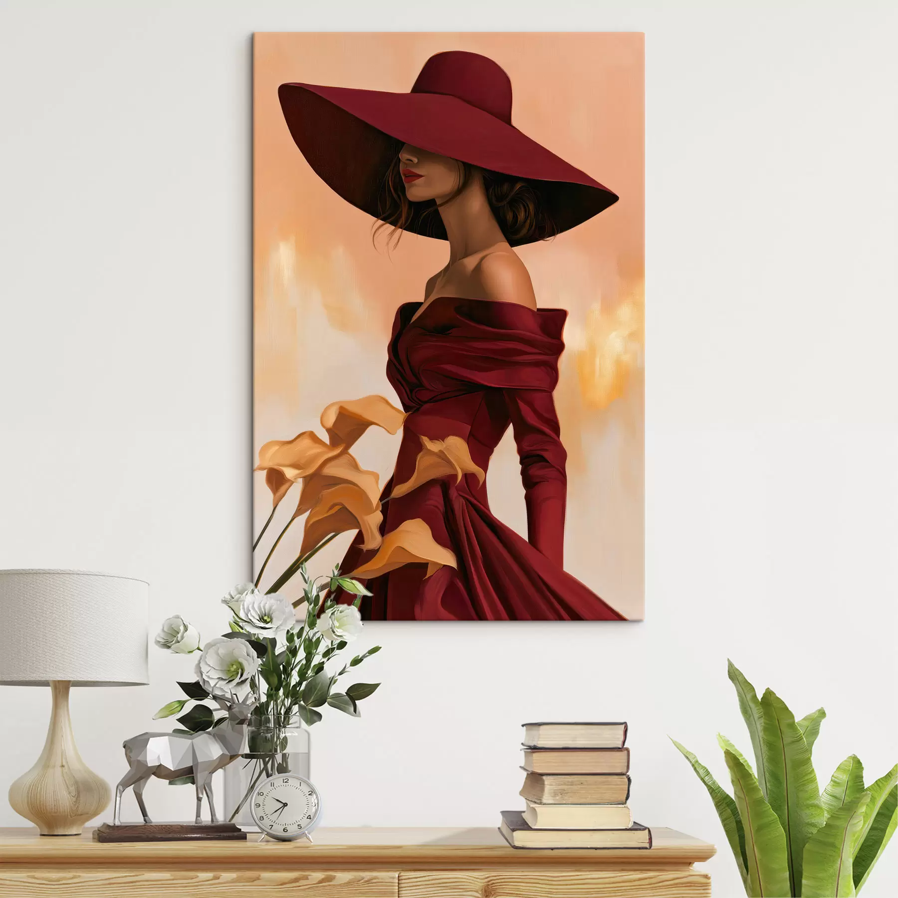 murales de pared Mujer con sombrero s50903