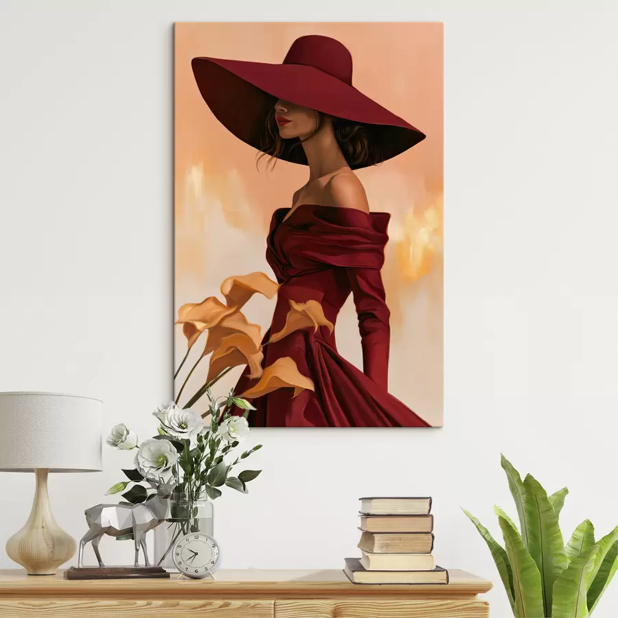 murales de pared Mujer con sombrero s50903