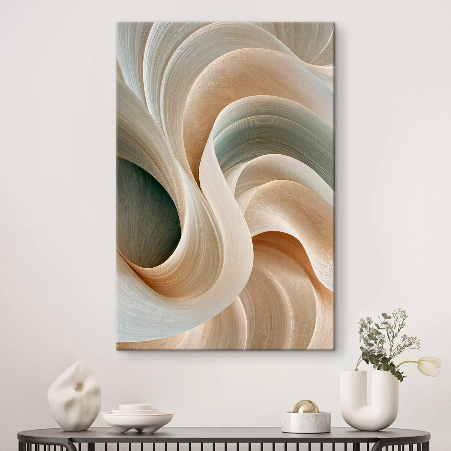 murales de pared Ondas delicadas y abstractas s50856