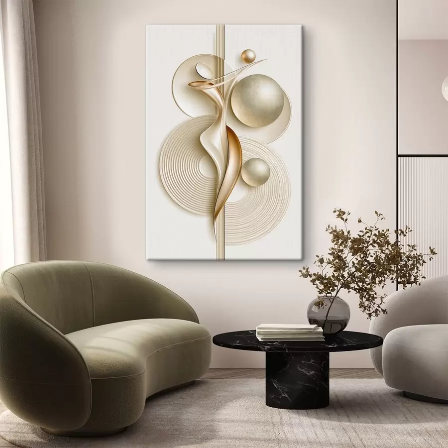 murales de pared Elegante figura abstracta con bolas s50859