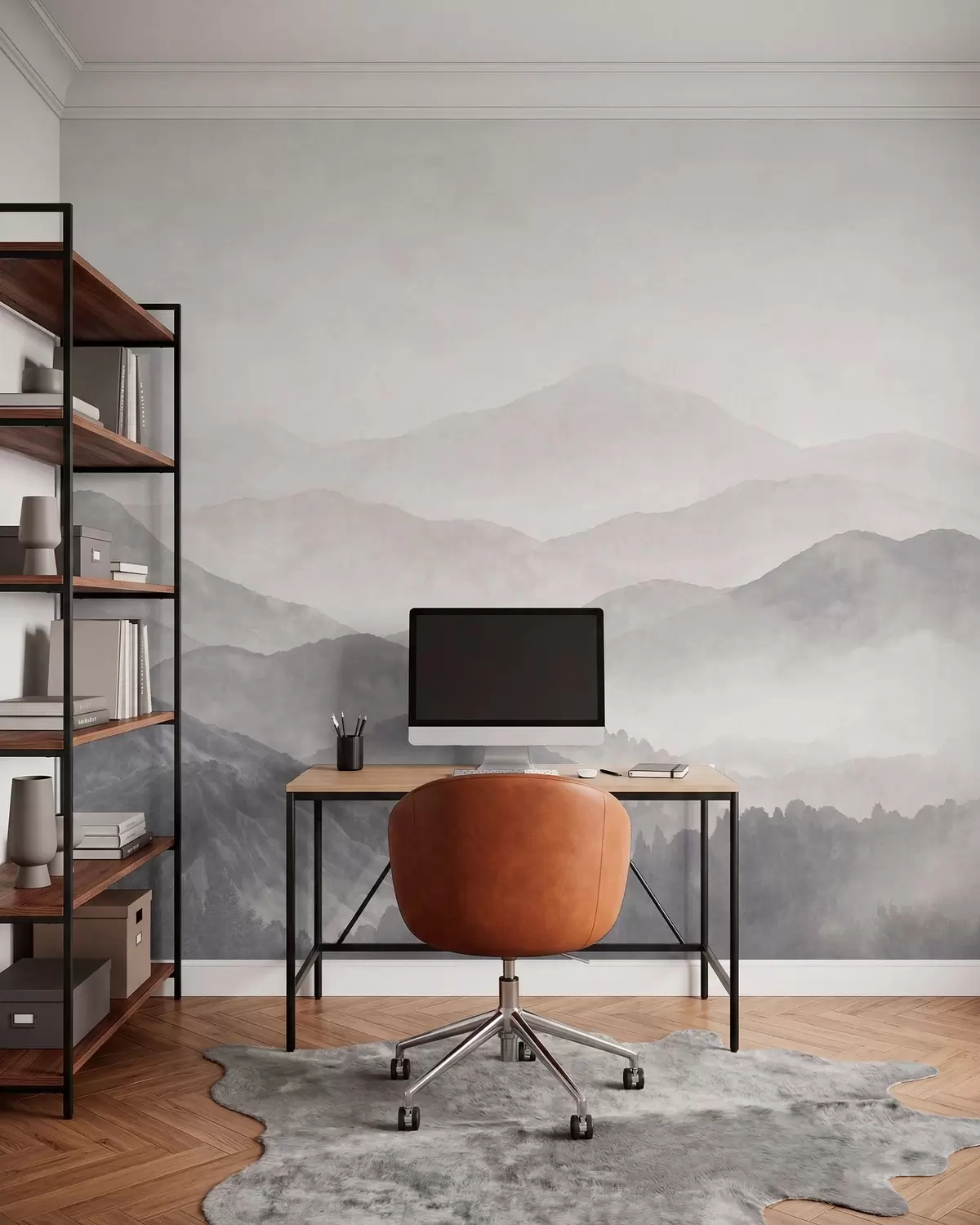 murales de pared Montañas en capas w05925