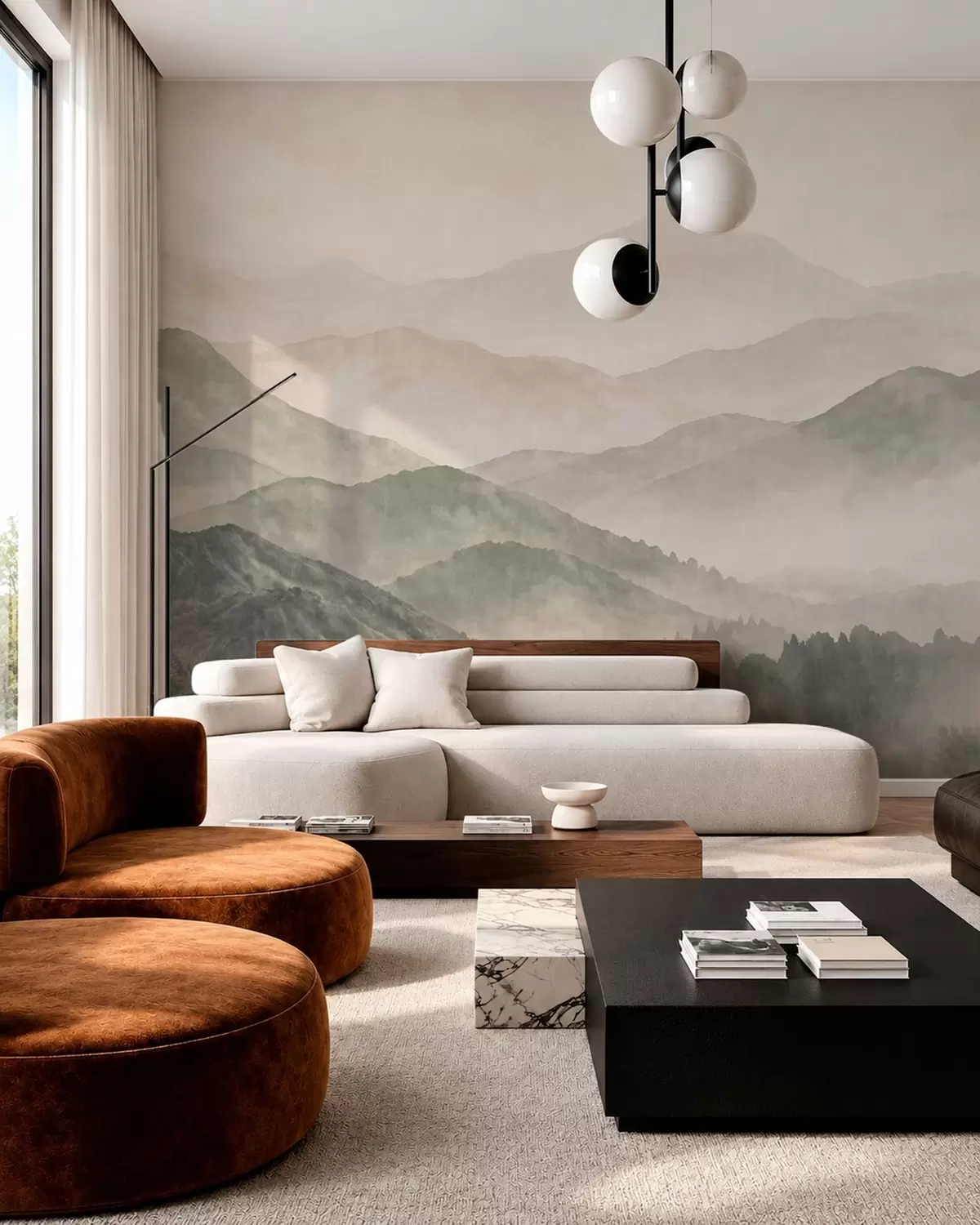 murales de pared Montañas y ritmo w05925v2