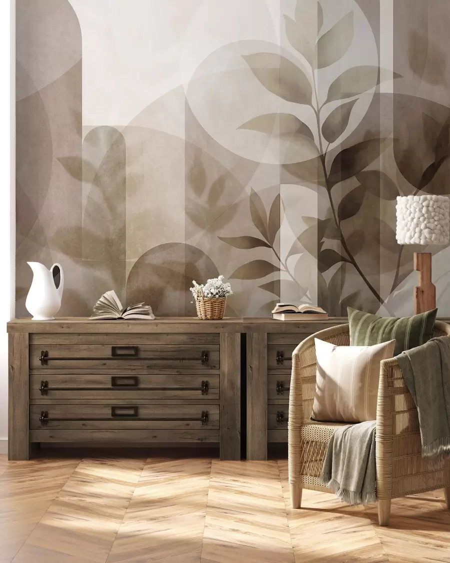 murales de pared Hojas y arcos w10088