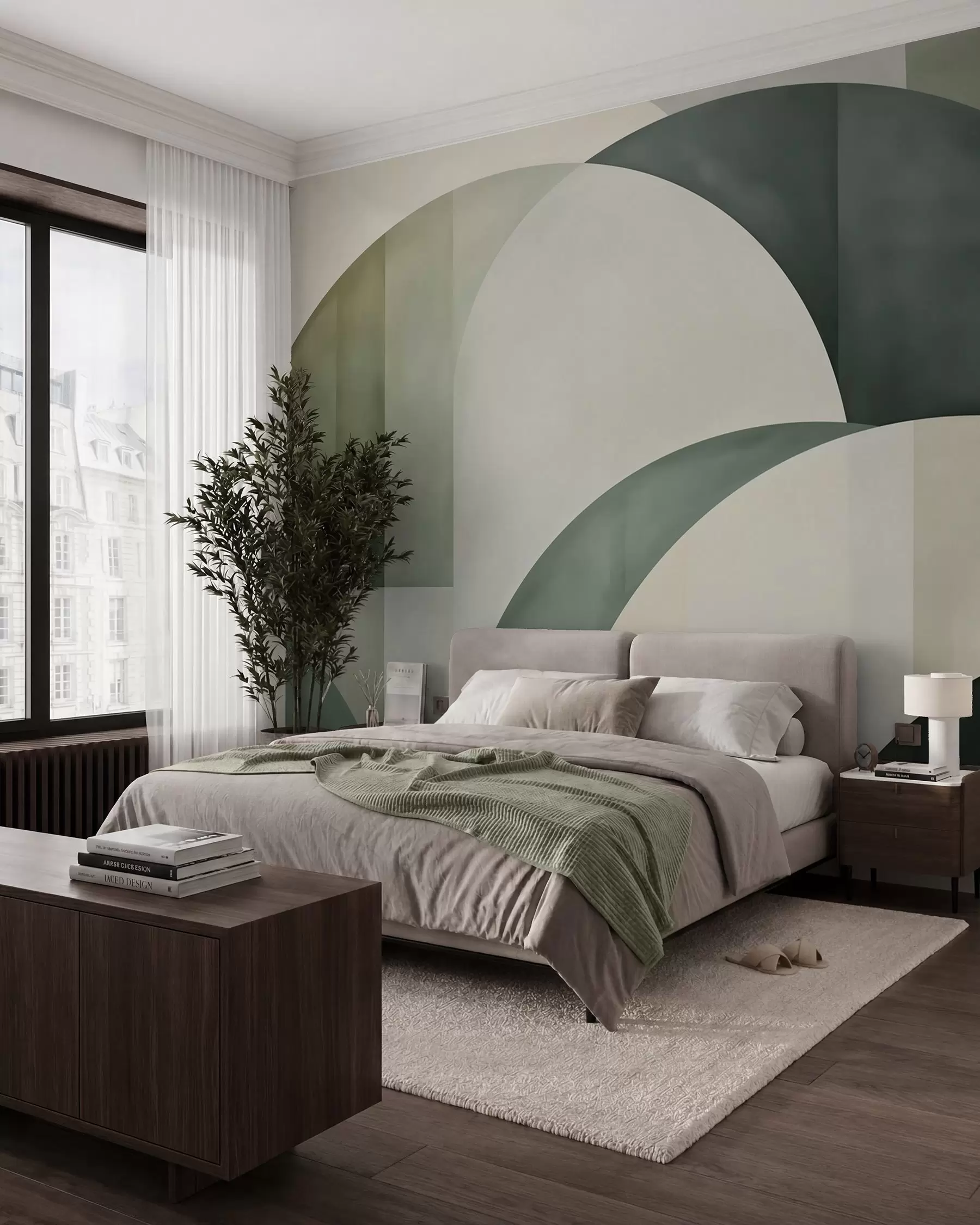 murales de pared Arcos en verde w05943