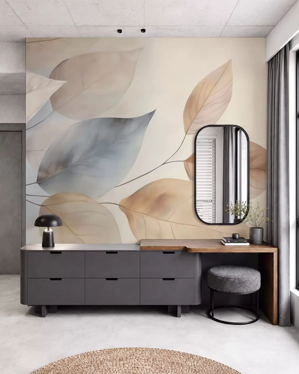 murales de pared Hojas en acuarela w05946