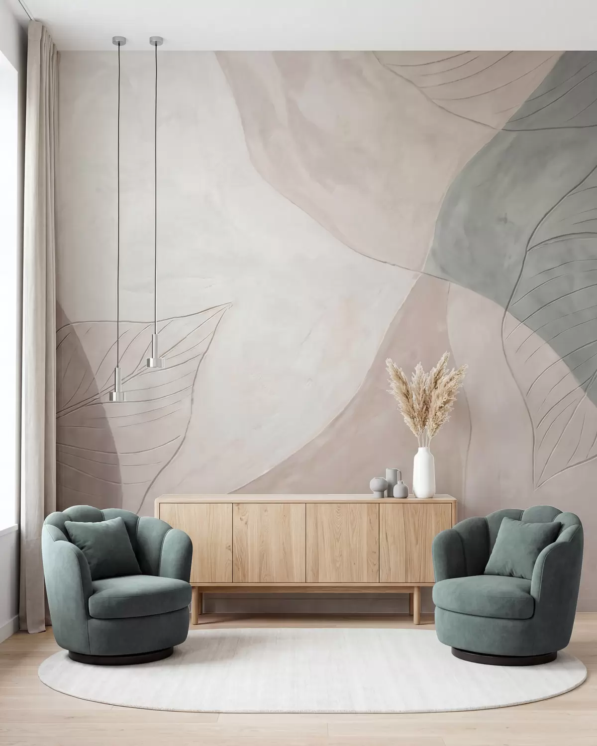 murales de pared Hojas y aliento w10070