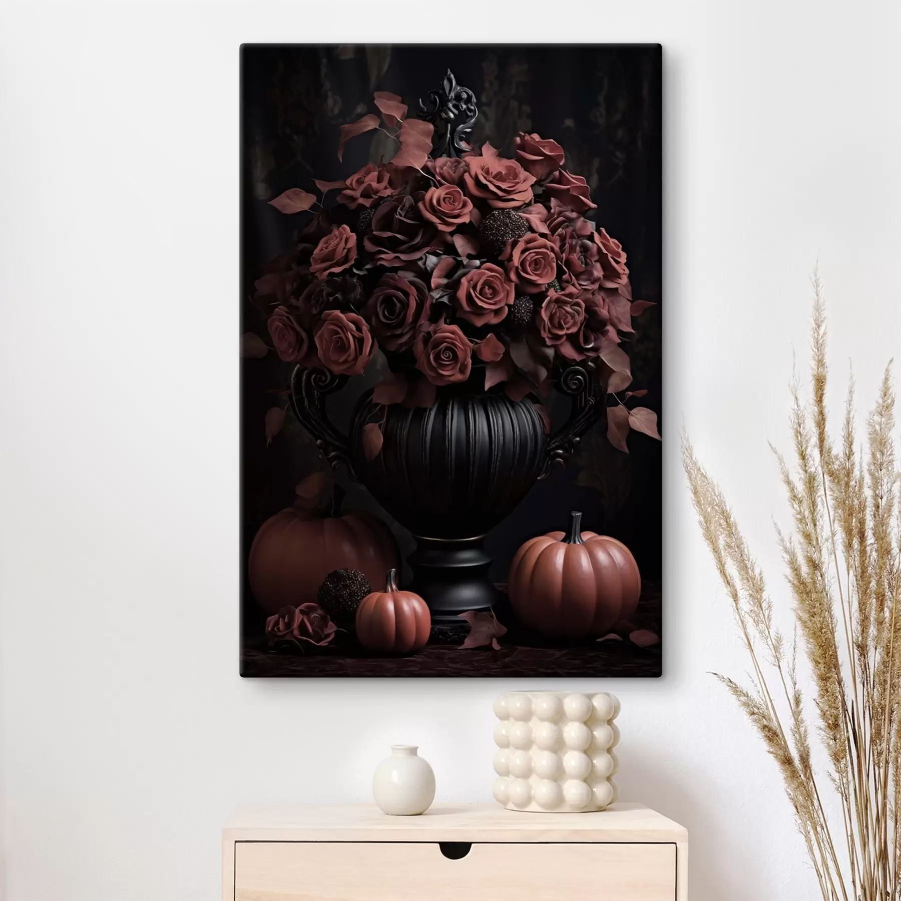 murales de pared Rosas y calabazas de otoño s50913