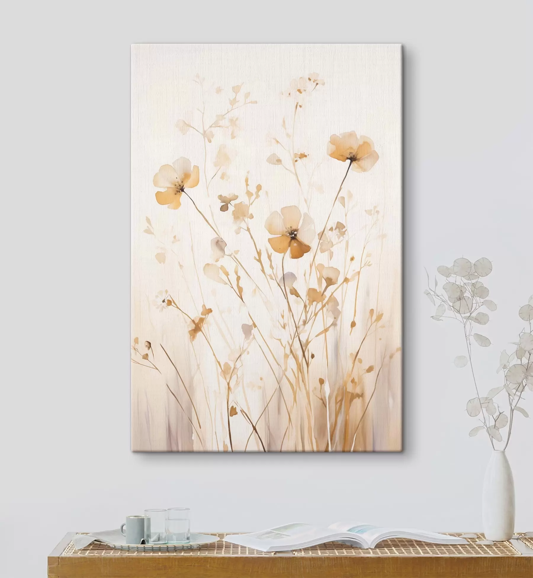 murales de pared Flores silvestres etéreas bajo los rayos del sol s50920