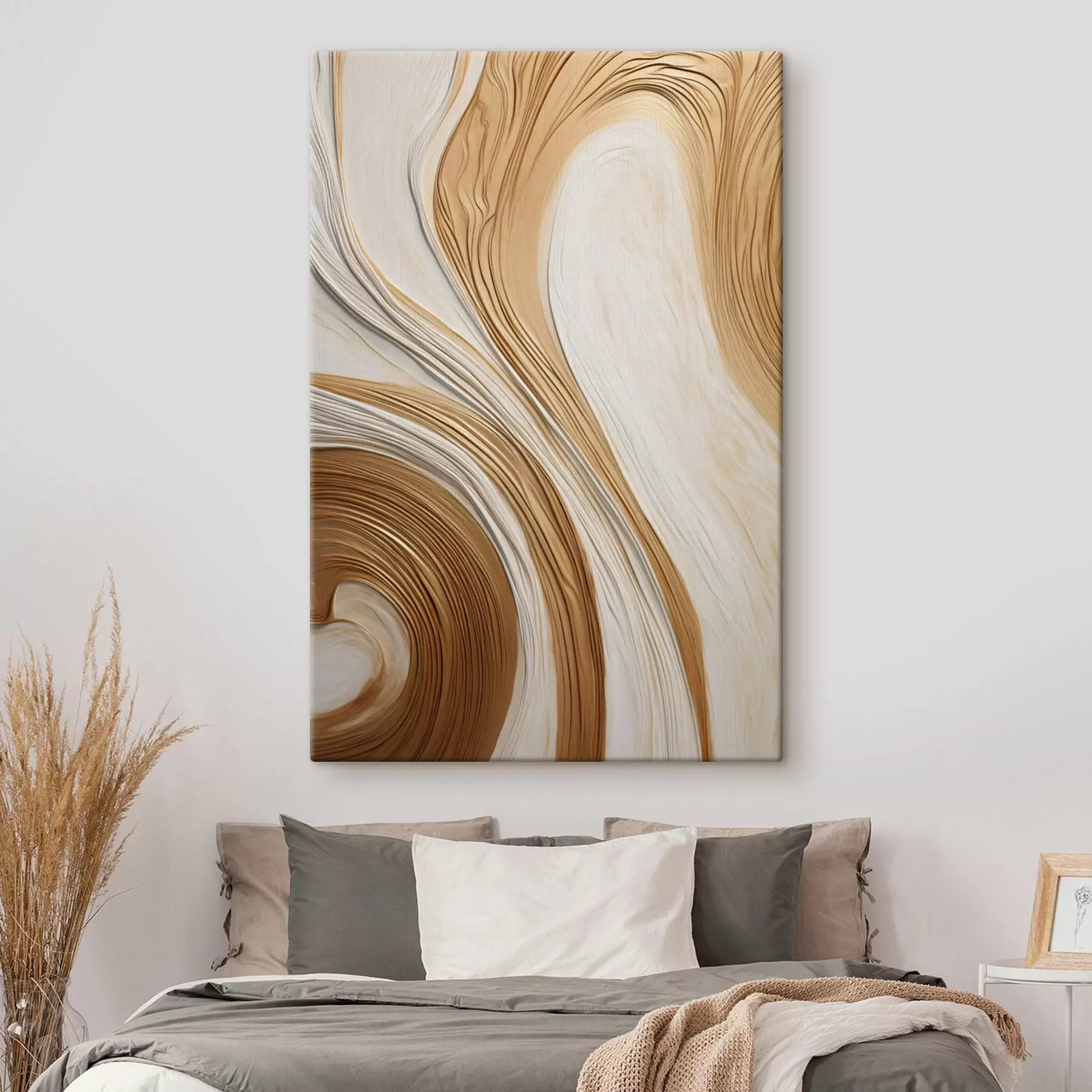 murales de pared Líneas abstractas en espiral que crean una obra de arte minimalista, moderna y con textura s50961