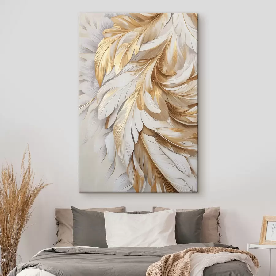 murales de pared Plumas grandes y decorativas, detalles intrincados y una textura delicada s50969