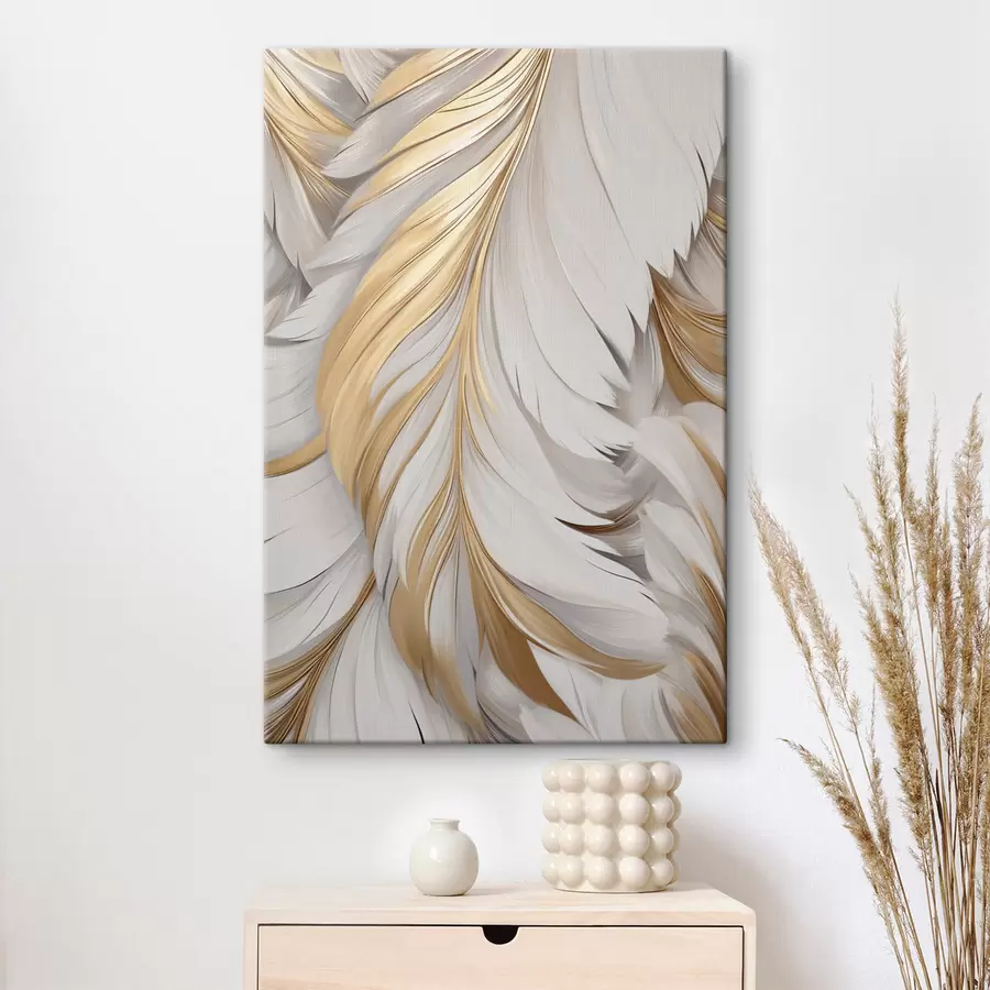 murales de pared Plumas grandes y decorativas, detalles intrincados y una textura delicada s50970