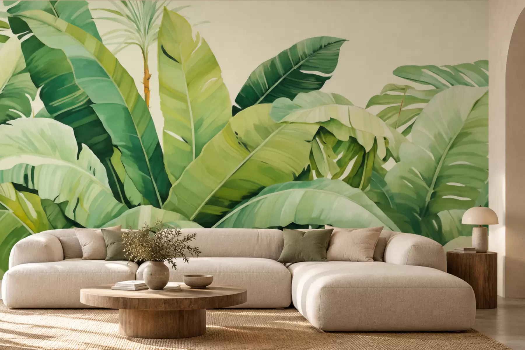 murales de pared Hojas de banano en verde w05975