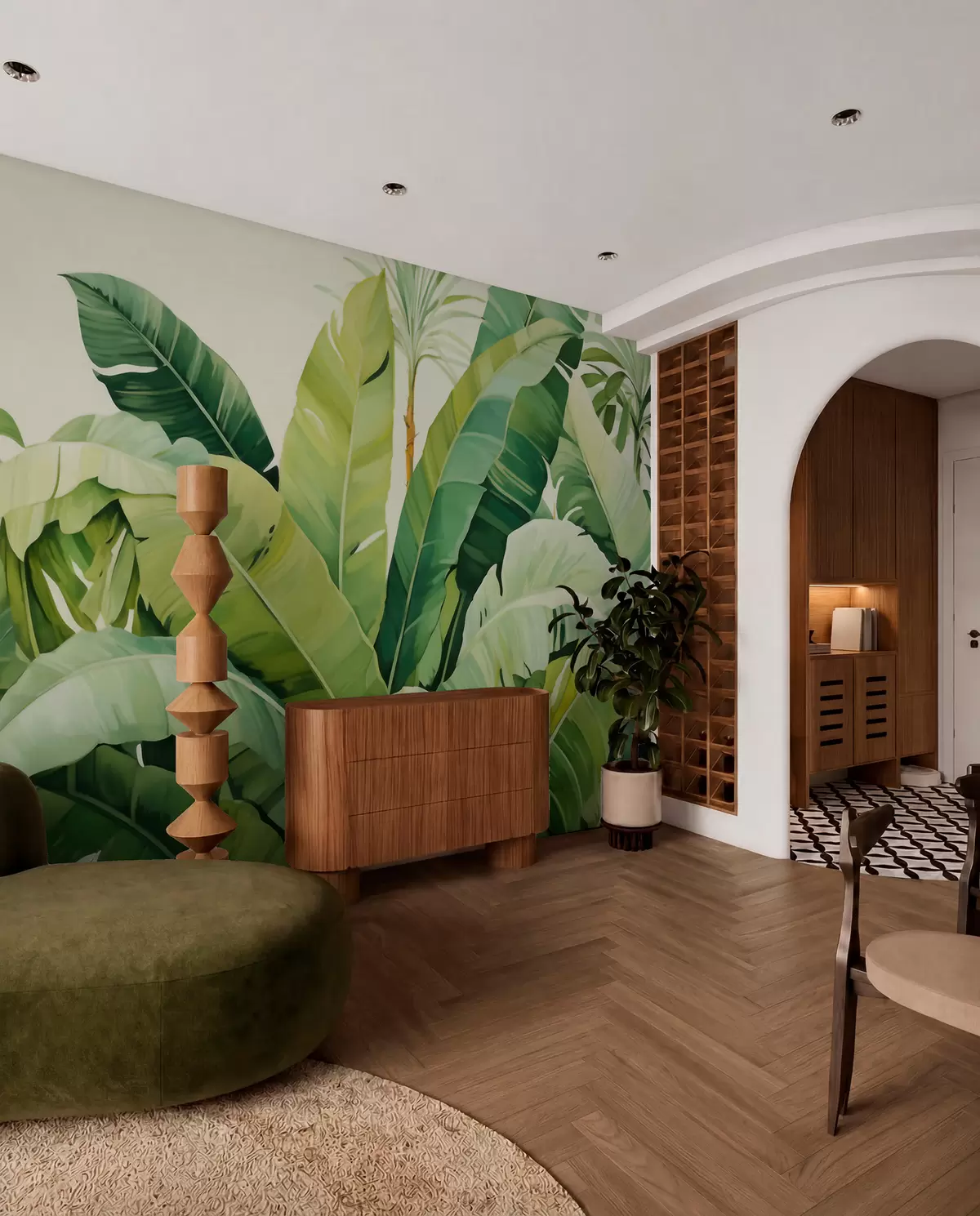 murales de pared Hojas de banano en verde w05975