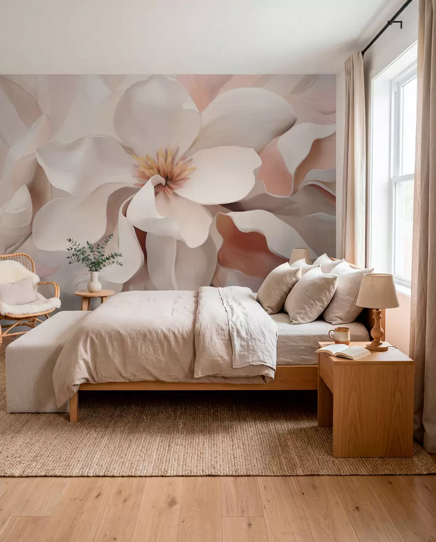 murales de pared Pétalos color melocotón w05985
